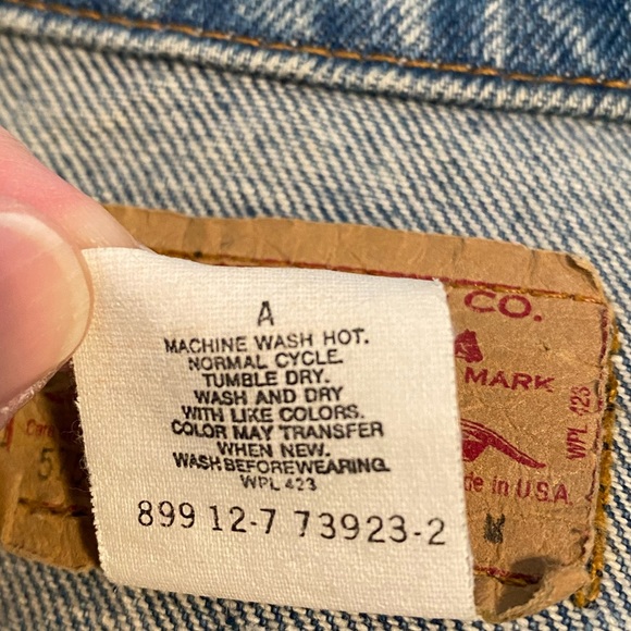 Levi’s type 3 denim Trucker jacket Vintage 80’s women’s M red tab “R” 57508 0218 - Picture 2 of 12